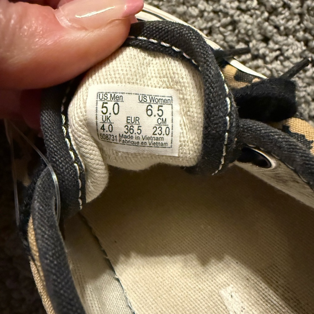 Vans Black and Tan Leopard Sneakers - Picture 5 of 5